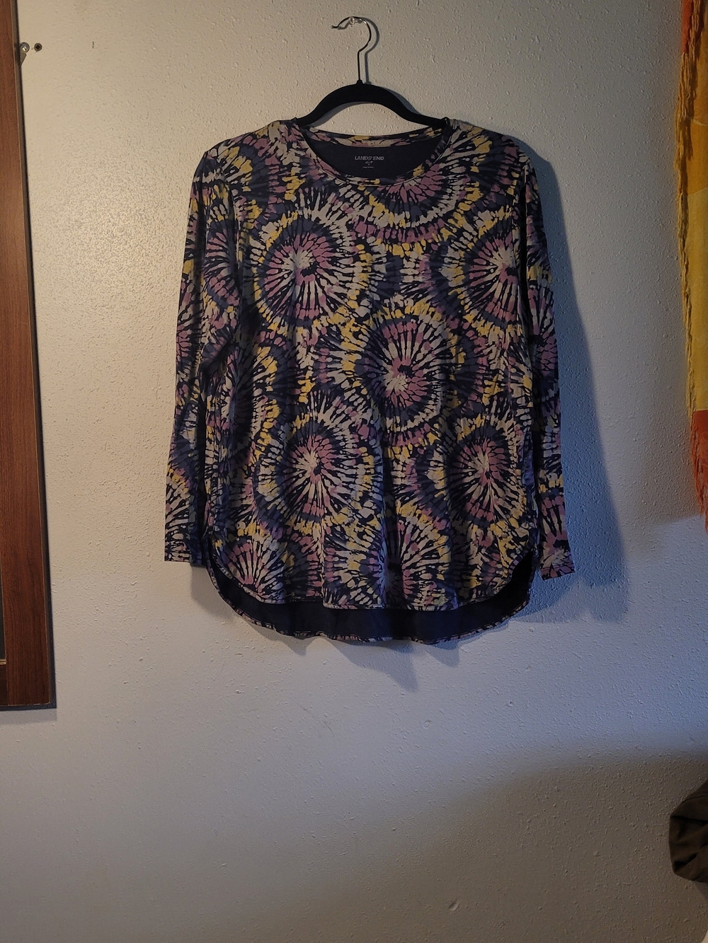 Lands End Purple Tie-Dye Long Sleeve Top